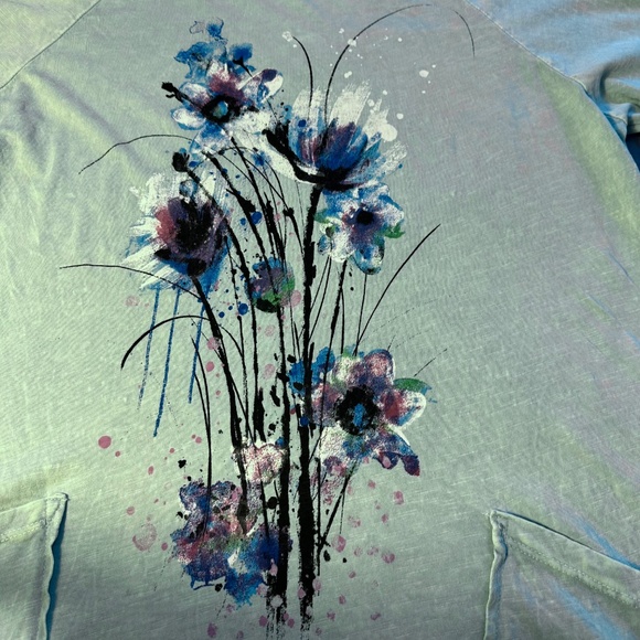 NWT Jane&Jess Felicity Mineral Wash tunic in sea green blue, size Small - Picture 3 of 5